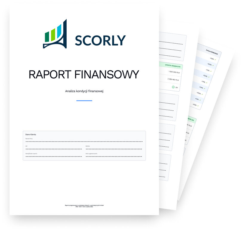 Podgląd raportu finansowego Scorly