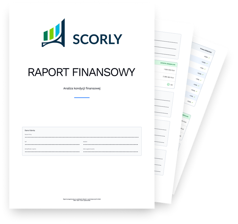 Podgląd raportu finansowego Scorly